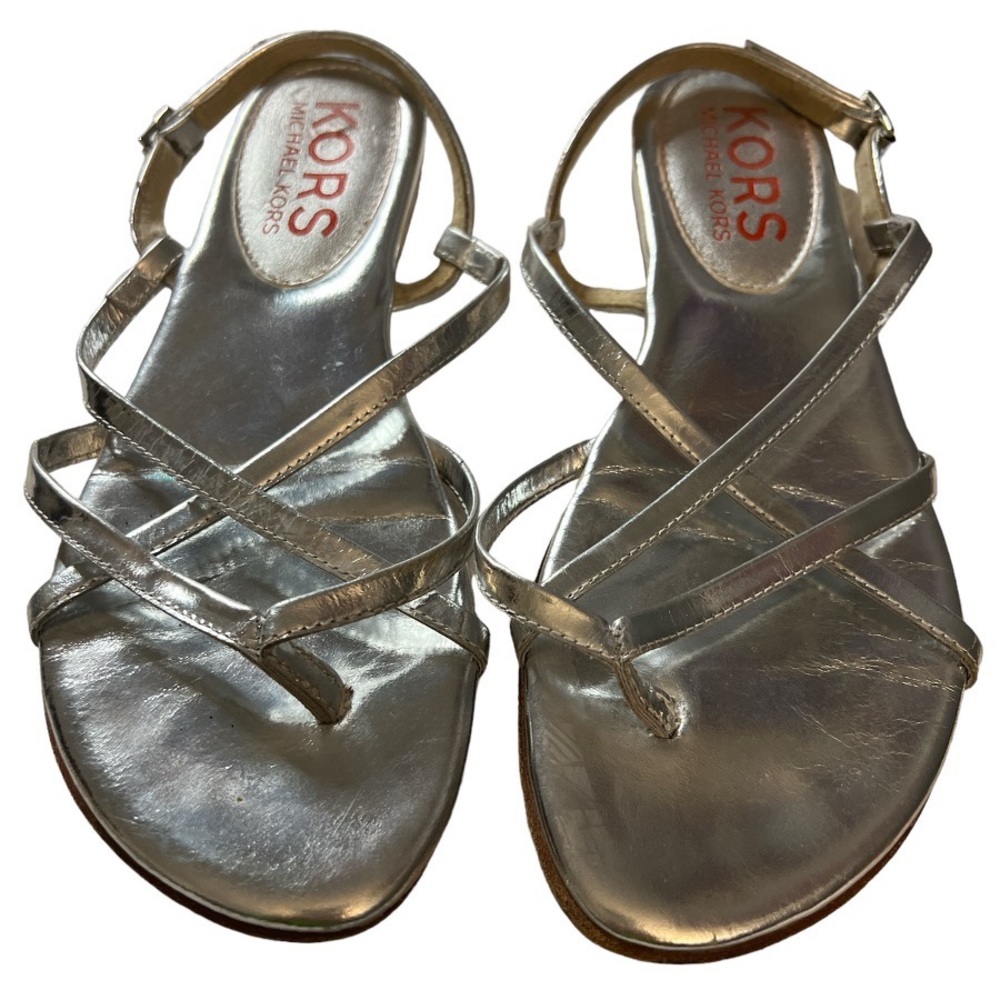 KORS Michael Kors Silver Flat Sandal